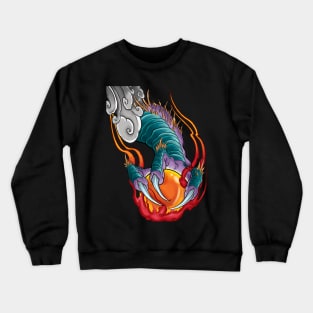 Flaming Dragon Claw with Crystal Ball Crewneck Sweatshirt